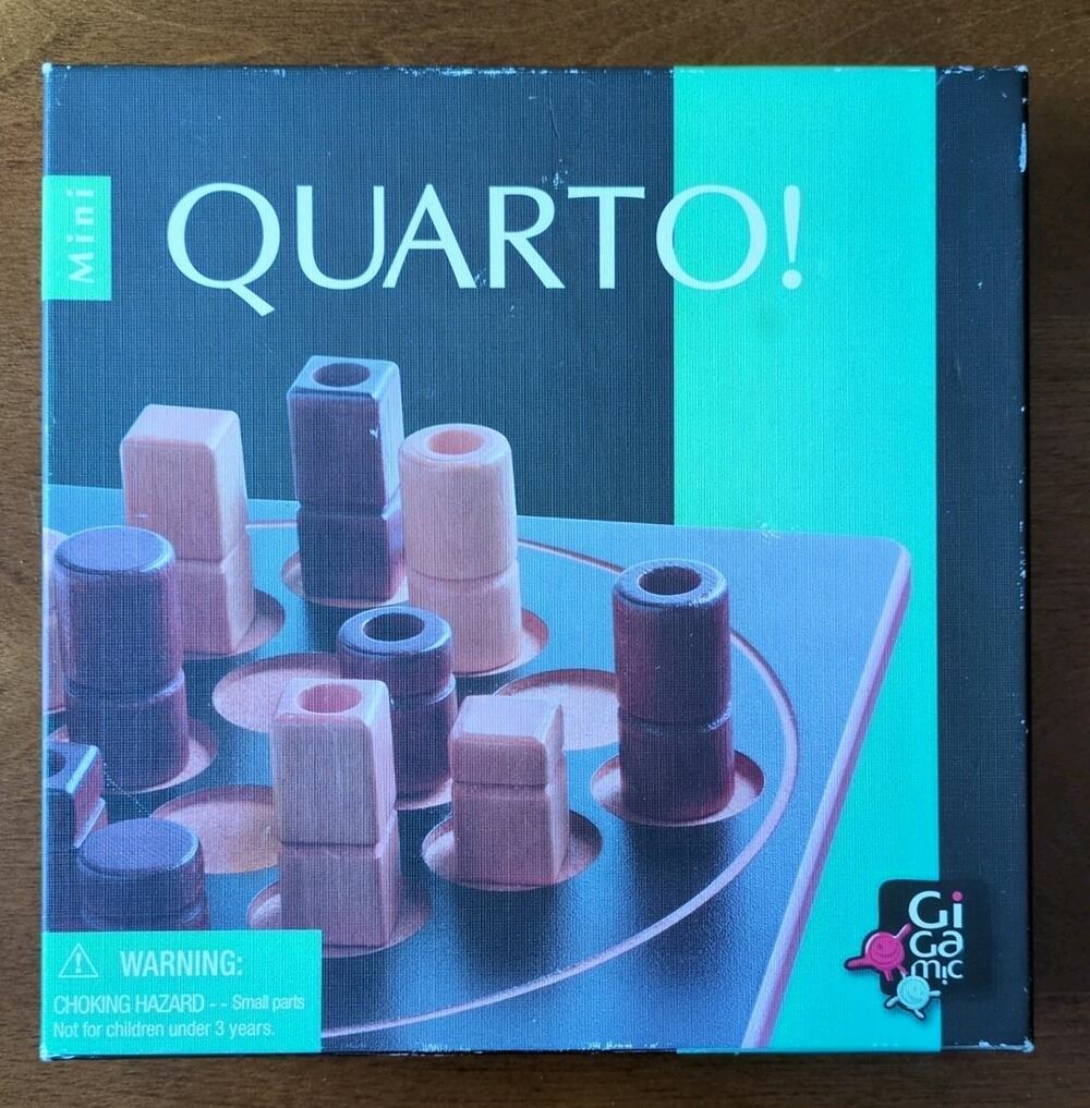Quarto! Mini Wooden Strategy Game – Gigamic 1991 Complete Set NWT Board & Pieces